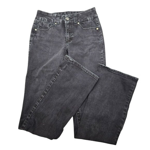 Seven7 Womens Slim Bootcut Tummyless Jeans Size 6 Black Denim Stretch JJ3916 - Picture 1 of 14